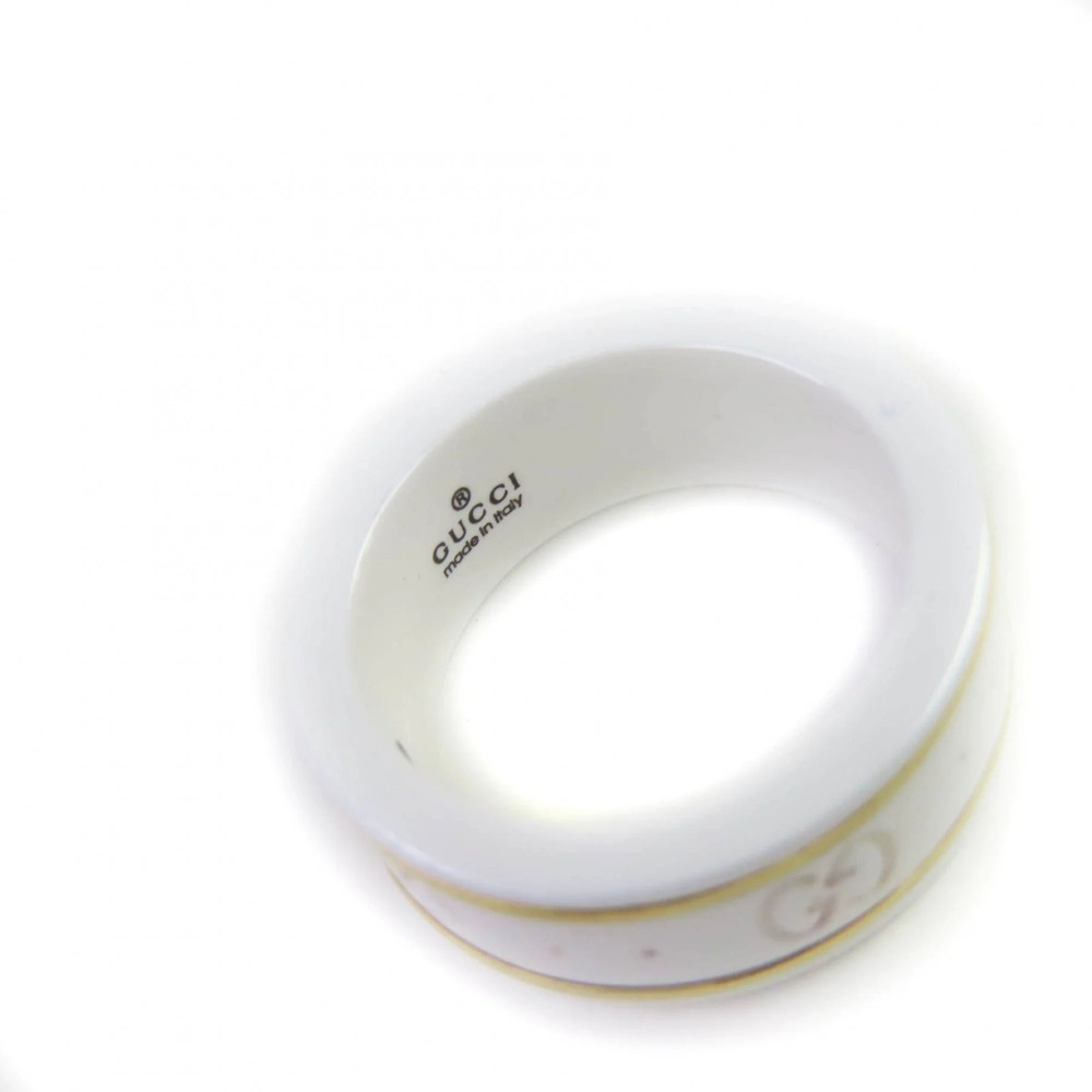 GUCCI Icon Ring, 18K White Gold, Ceramic, 4.5g, Made in Italy, Approx. Japane... - Picture 7 of 11
